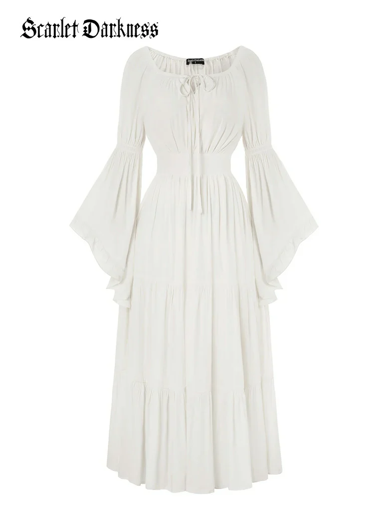 Renaissance Off Shoulder Elastic Waist Maxi Dress - Image 54
