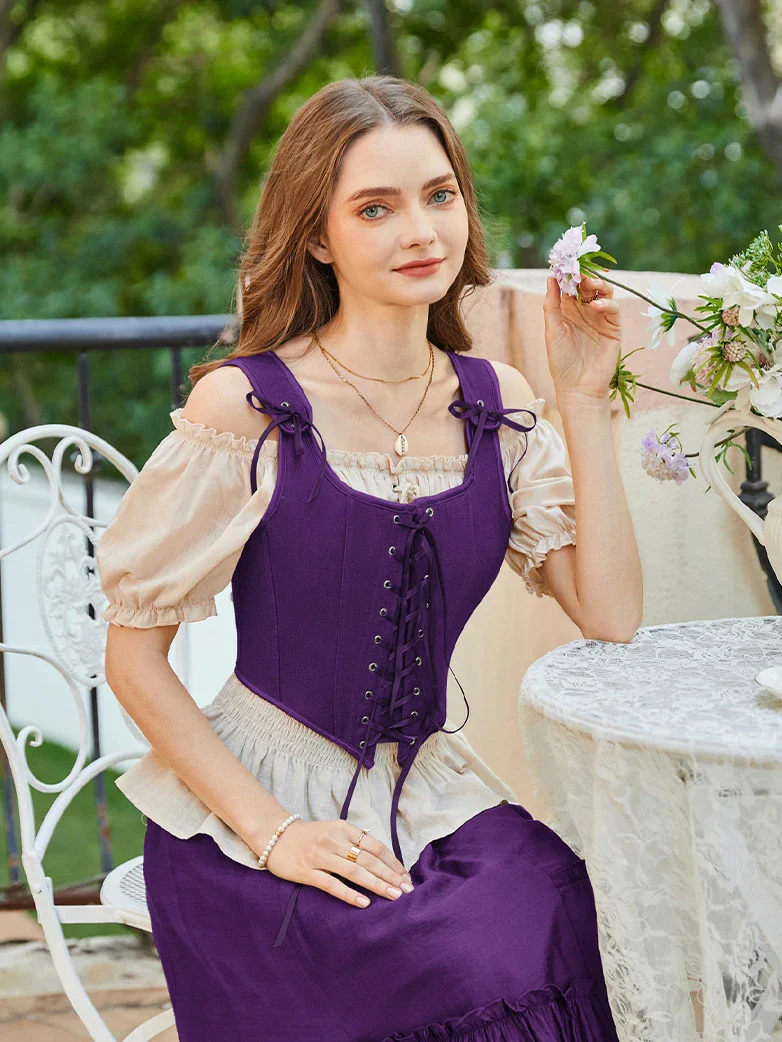 Lace-up Ren Faire Corset Top for Festival and Cosplay - Image 36