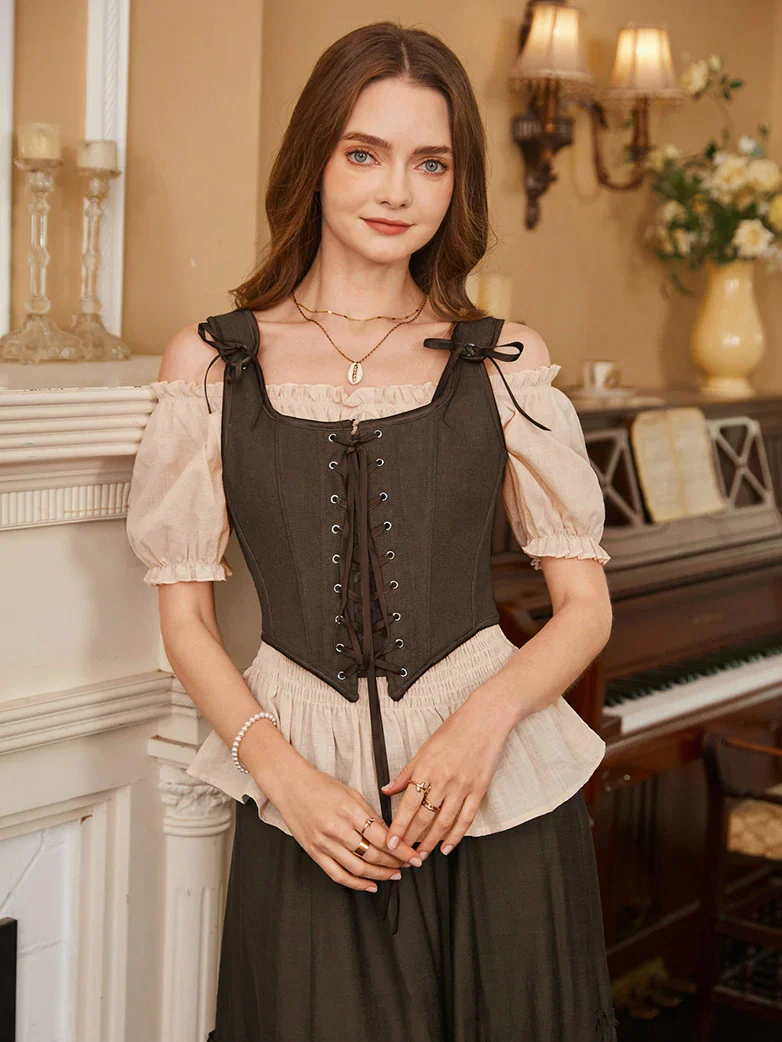 Lace-up Ren Faire Corset Top for Festival and Cosplay - Image 40