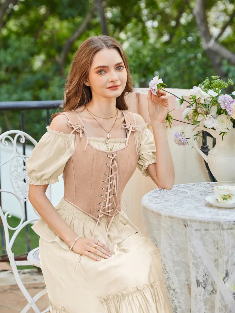 Lace-up Ren Faire Corset Top for Festival and Cosplay - Image 49