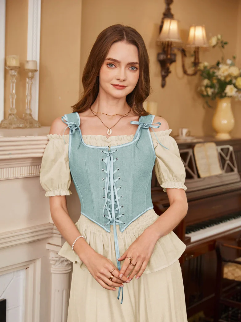 Lace-up Ren Faire Corset Top for Festival and Cosplay - Image 52