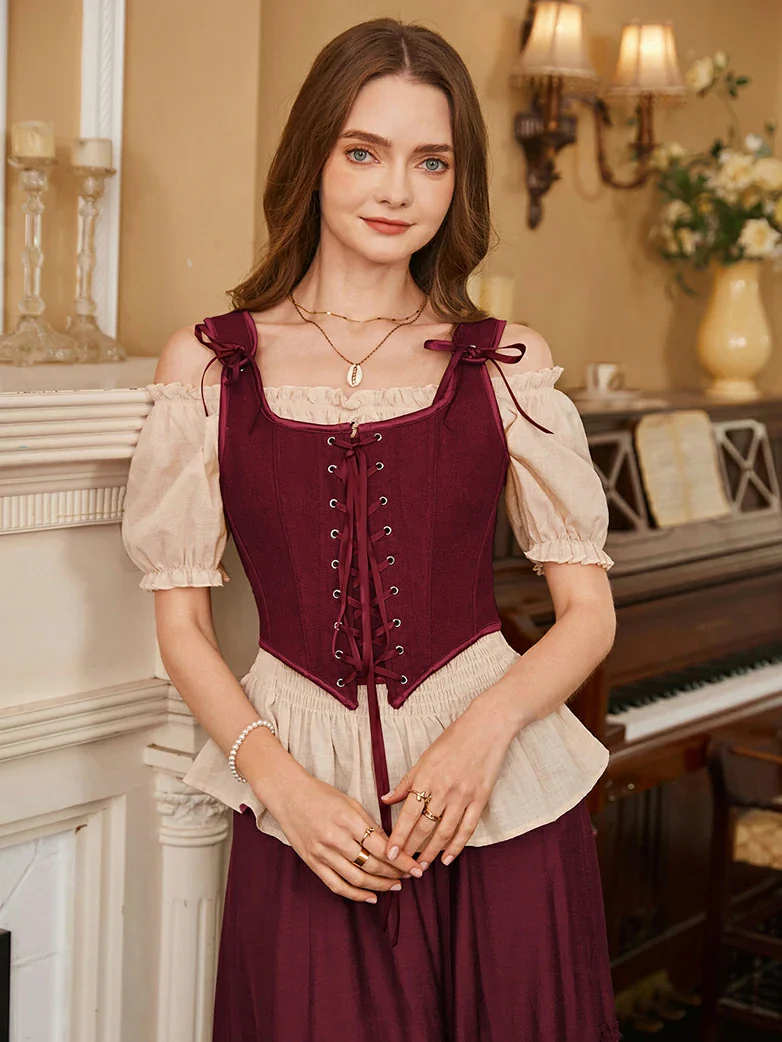 Lace-up Ren Faire Corset Top for Festival and Cosplay - Image 6