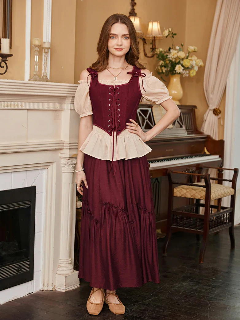 Lace-up Ren Faire Corset Top for Festival and Cosplay - Image 8