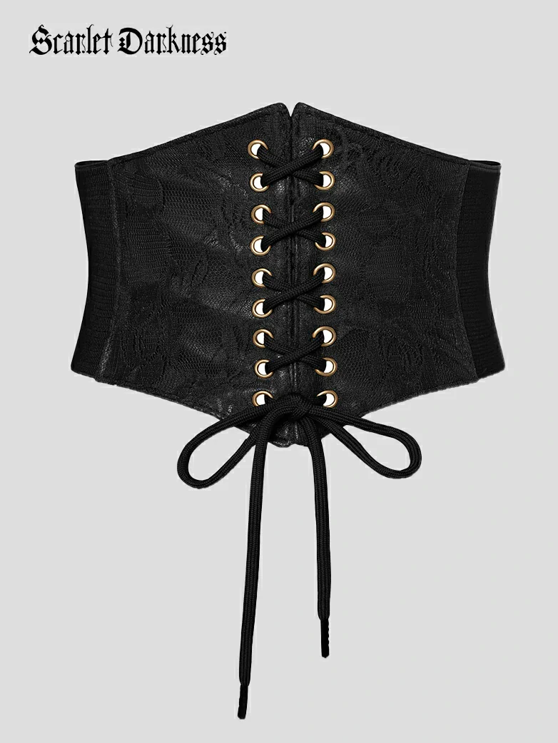 Women Renaissance Stretchy Lace-up Waist Belt - Image 16
