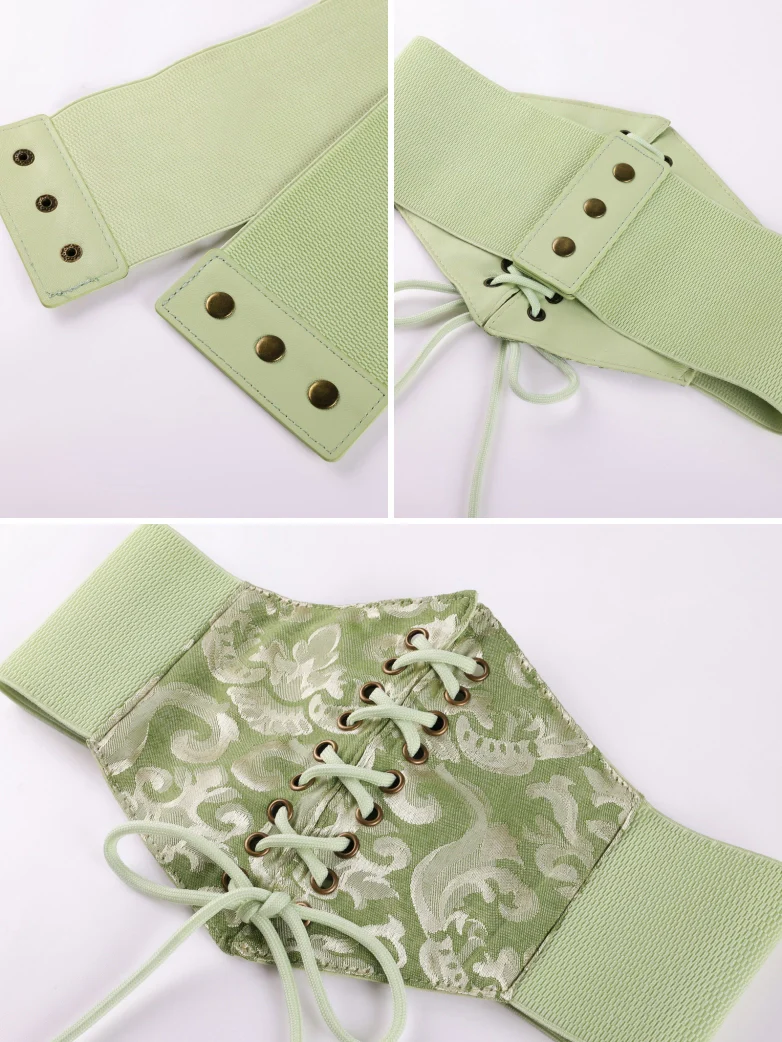 Women Renaissance Stretchy Lace-up Waist Belt - Image 6