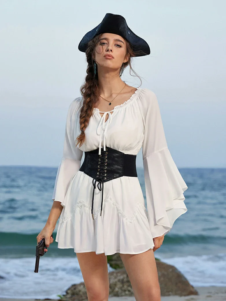 Women Renaissance Stretchy Lace-up Waist Belt - Image 17