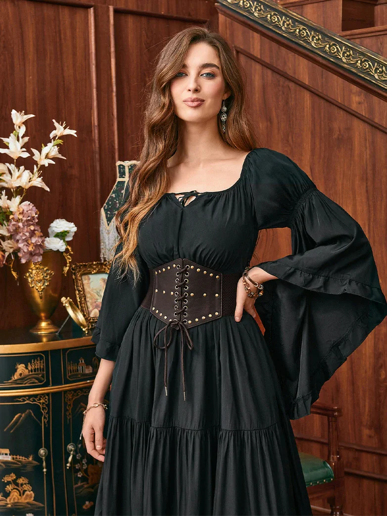 Women Renaissance Stretchy Lace-up Waist Belt - Image 22