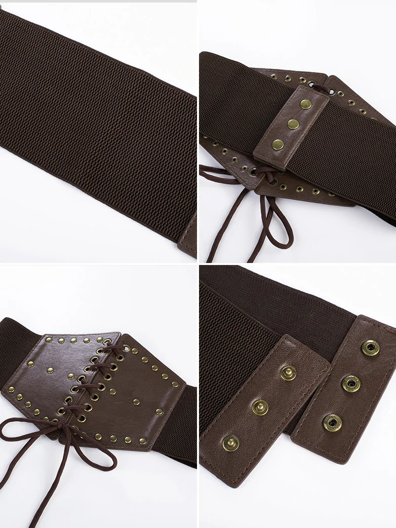 Women Renaissance Stretchy Lace-up Waist Belt - Image 23