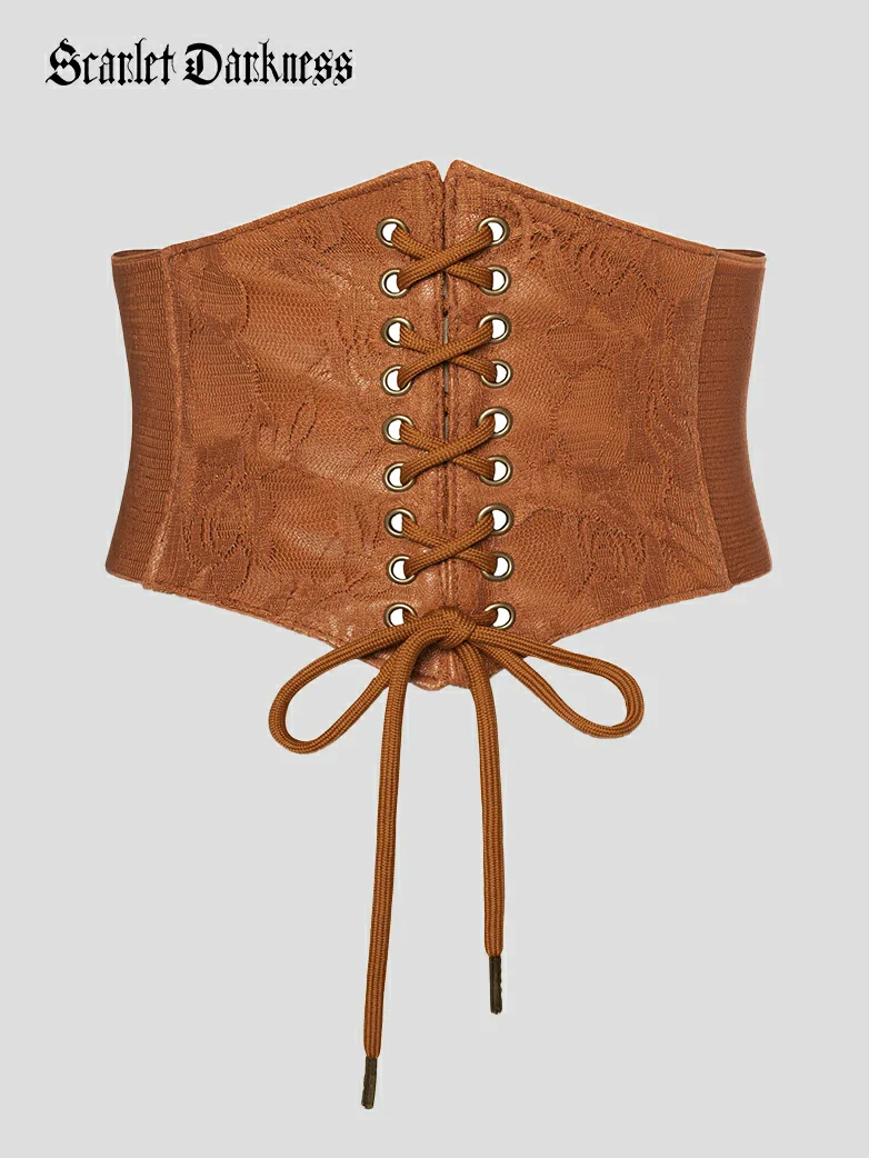 Women Renaissance Stretchy Lace-up Waist Belt - Image 28