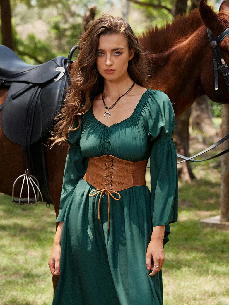 Women Renaissance Stretchy Lace-up Waist Belt - Image 31