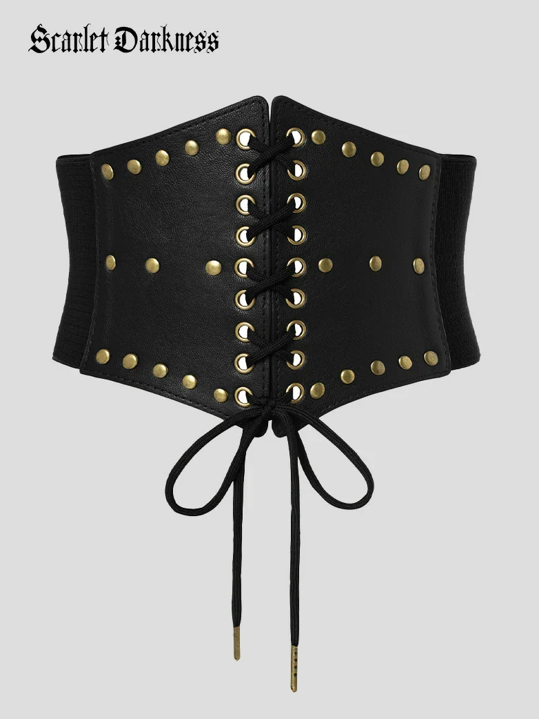 Women Renaissance Stretchy Lace-up Waist Belt - Image 33