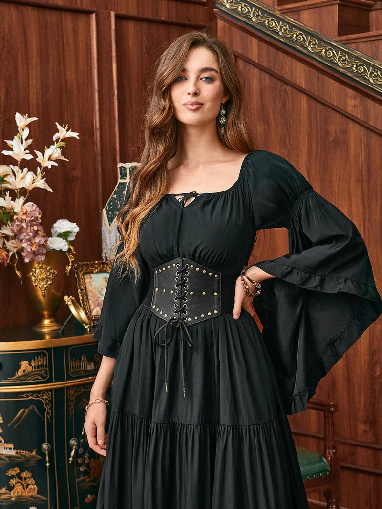 Women Renaissance Stretchy Lace-up Waist Belt - Image 35