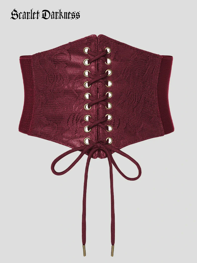 Women Renaissance Stretchy Lace-up Waist Belt - Image 37
