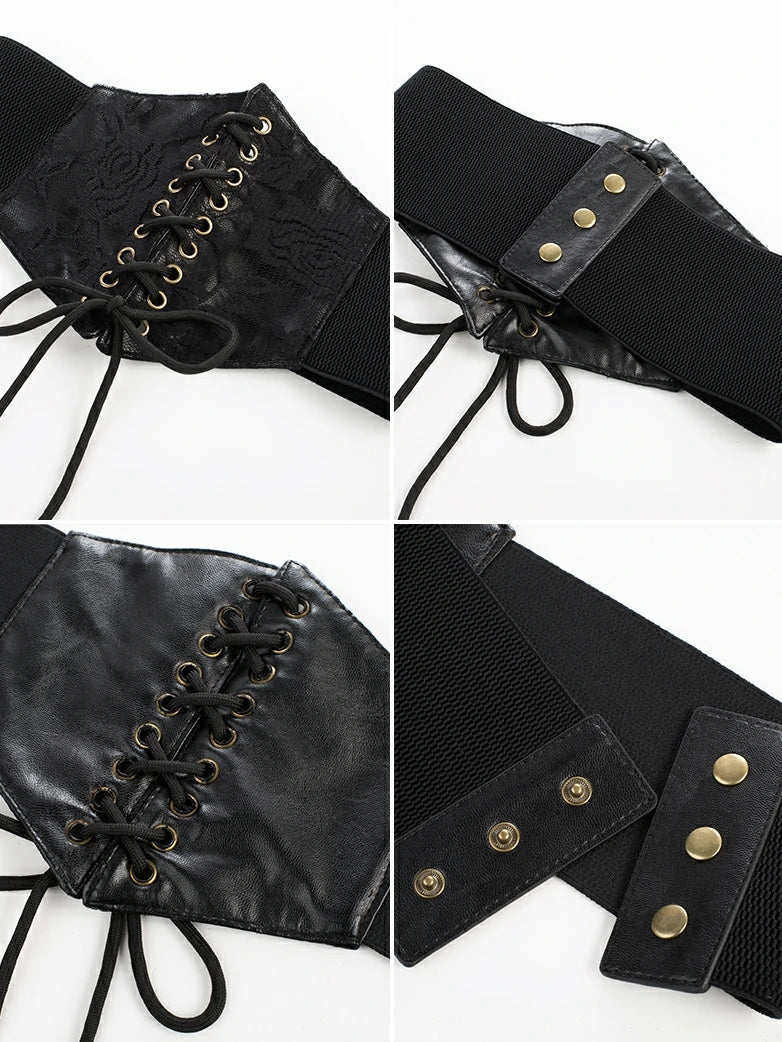 Women Renaissance Stretchy Lace-up Waist Belt - Image 19
