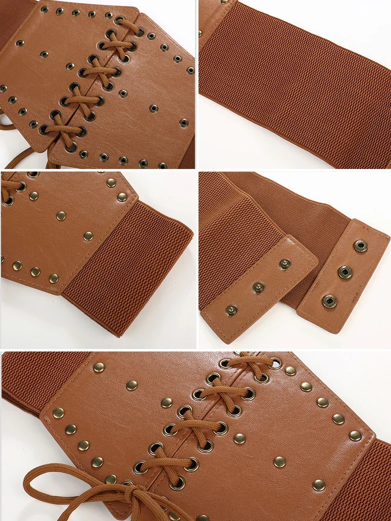 Women Renaissance Stretchy Lace-up Waist Belt - Image 42