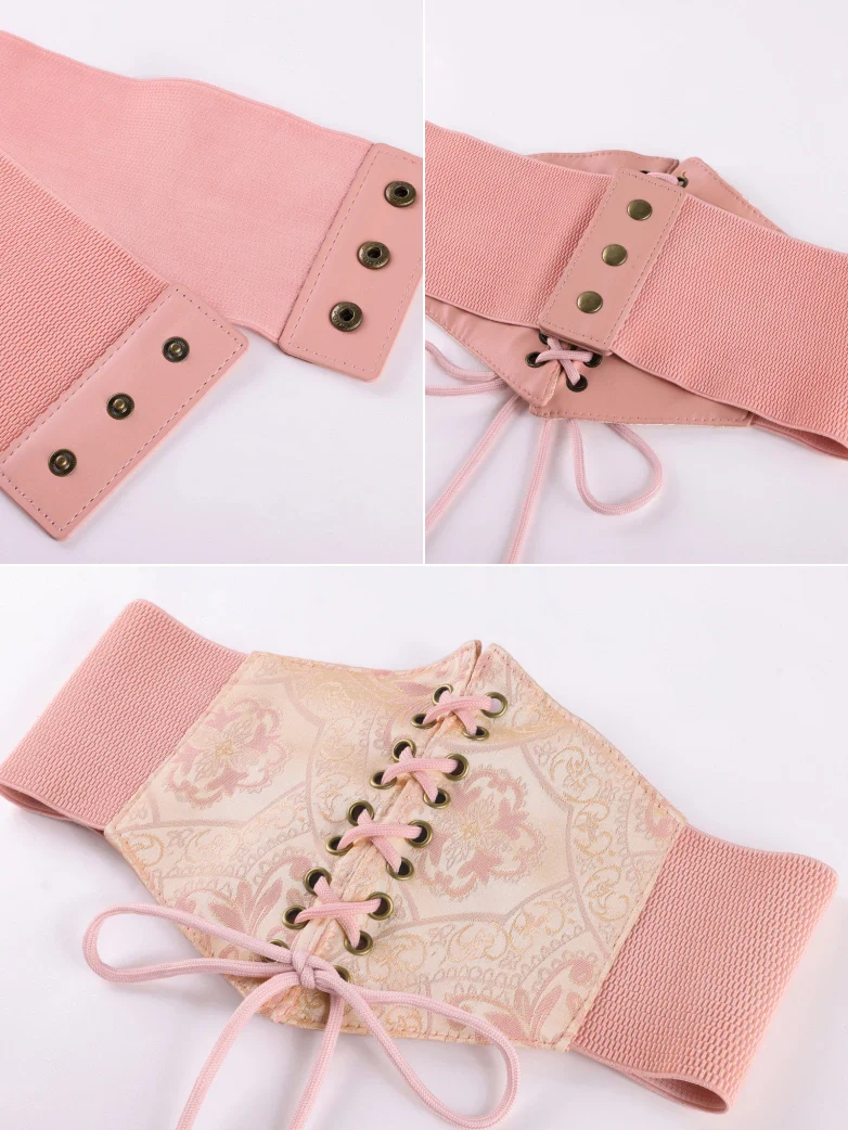 Women Renaissance Stretchy Lace-up Waist Belt - Image 45