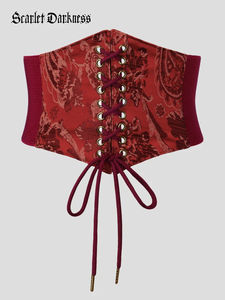Women Renaissance Stretchy Lace-up Waist Belt - Image 3