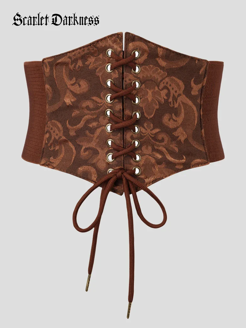 Women Renaissance Stretchy Lace-up Waist Belt - Image 7