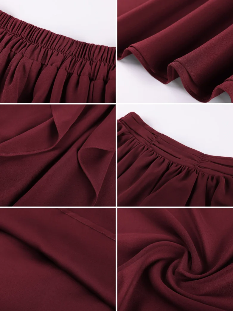 Renaissance High Waist  Ruffle Maxi Skirt With Elastic Waist - Image 3
