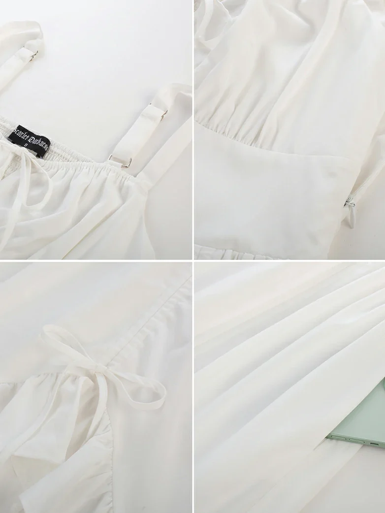Renaissance Irregular Hem Suspender Pocket Dress - Image 37