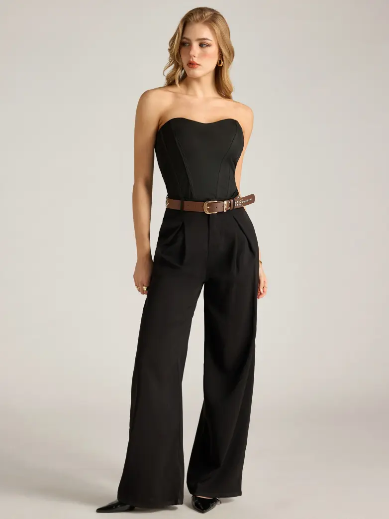 Women’s Leather Western Belt with Gold Buckle and Metal Studs - Image 8