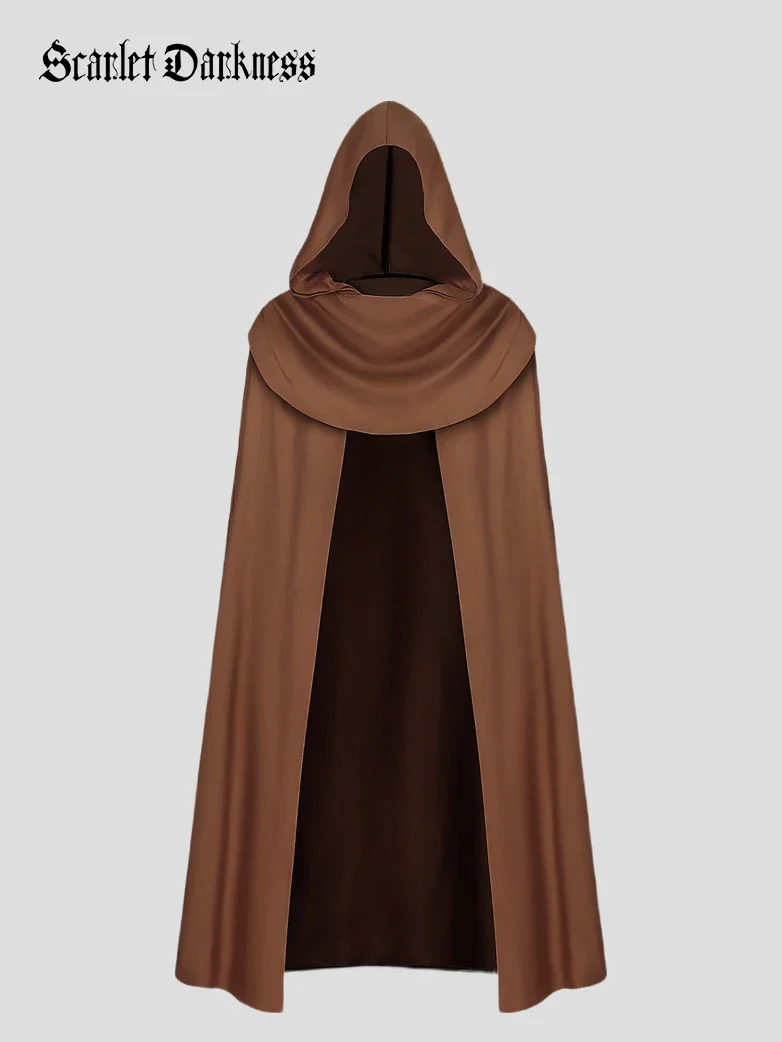 Renaissance Medieval Hooded Cloth Cloak - Image 3