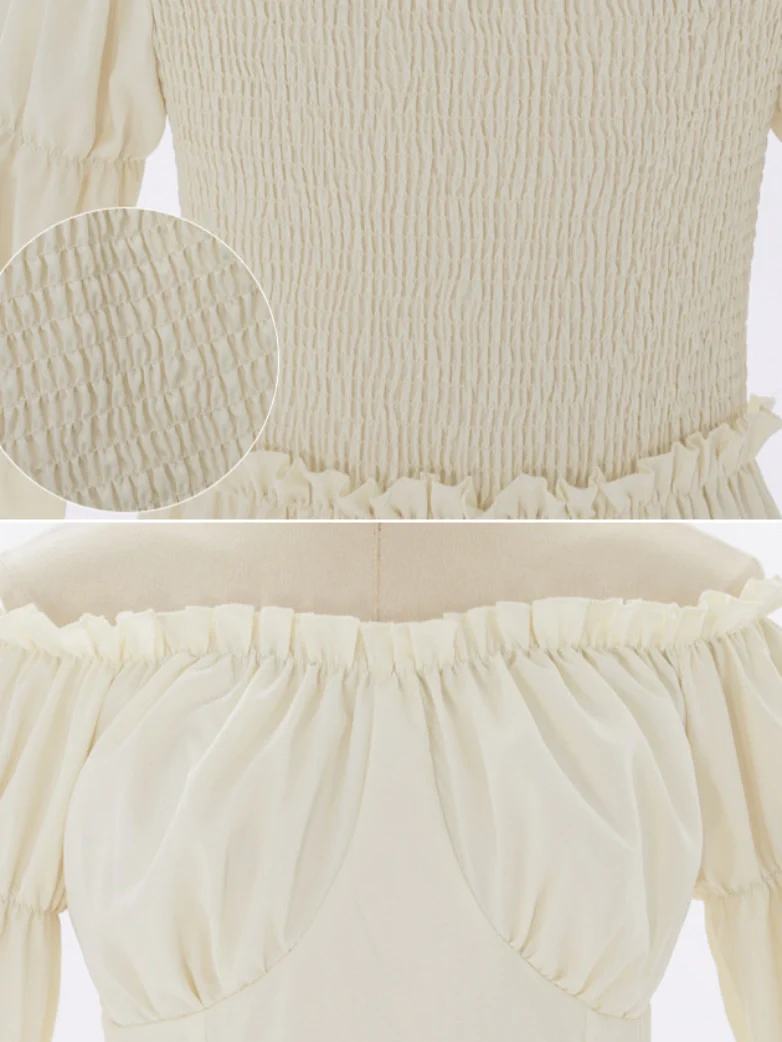 Renaissance Off Shoulder Corset Dress with Puff Sleeves - Image 5