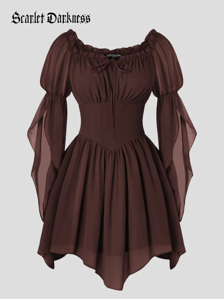 Women’s Off Shoulder Corset Mini Dress with Virago Sleeves - Image 15