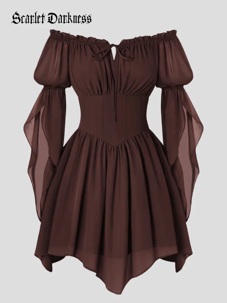 Women’s Off Shoulder Corset Mini Dress with Virago Sleeves - Image 16