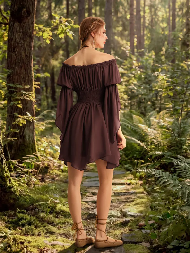 Women’s Off Shoulder Corset Mini Dress with Virago Sleeves - Image 19