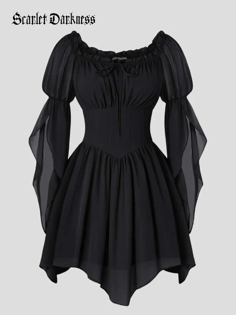 Women’s Off Shoulder Corset Mini Dress with Virago Sleeves - Image 22