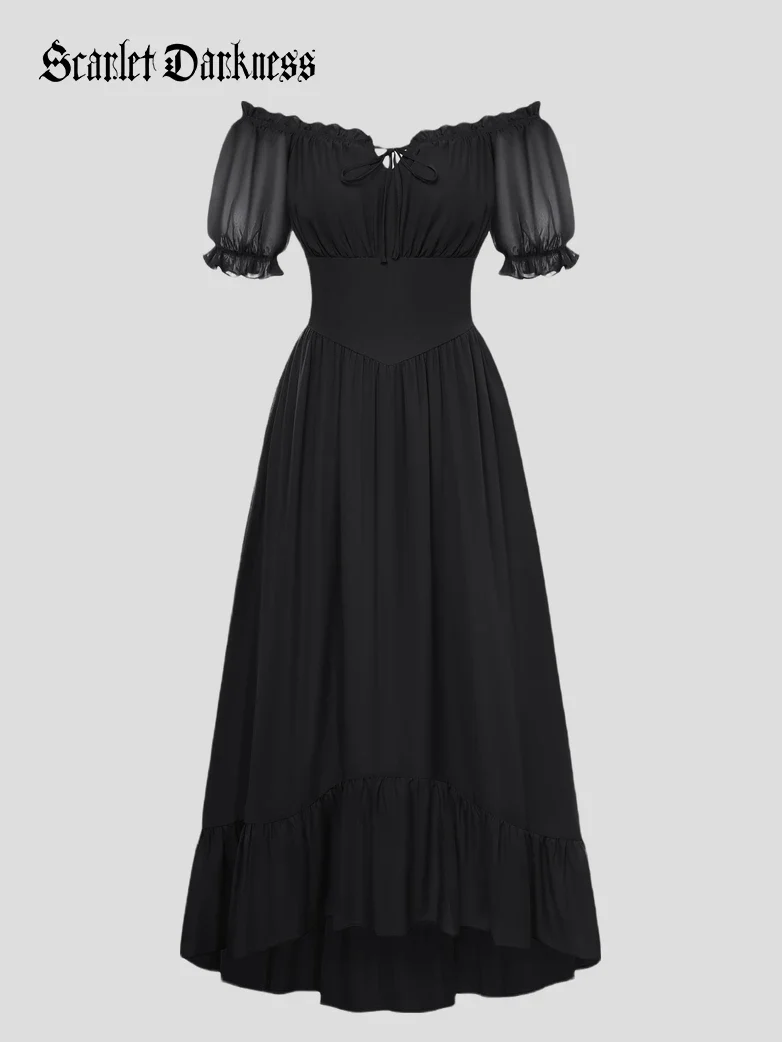 Renaissance Off Shoulder Fairy Dress with Pockets - Image 8