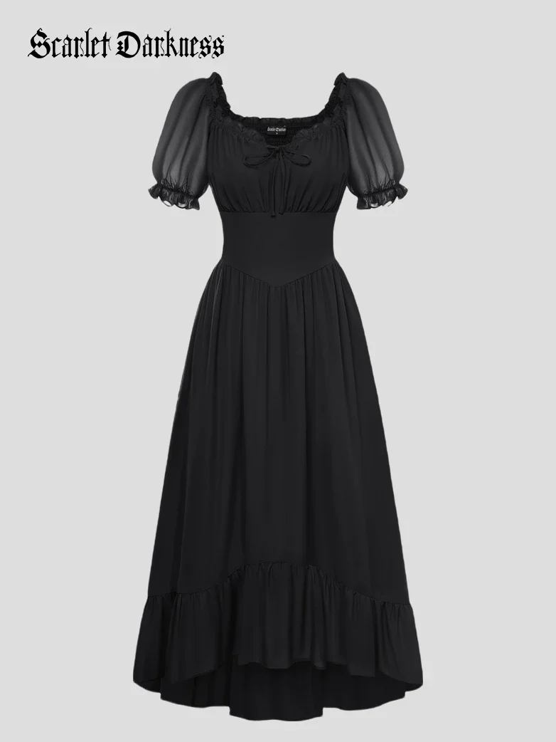 Renaissance Off Shoulder Fairy Dress with Pockets - Image 9