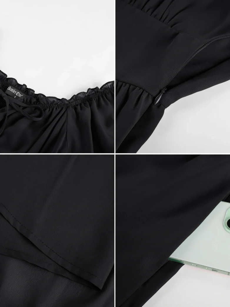 Renaissance Off Shoulder Fairy Dress with Pockets - Image 13