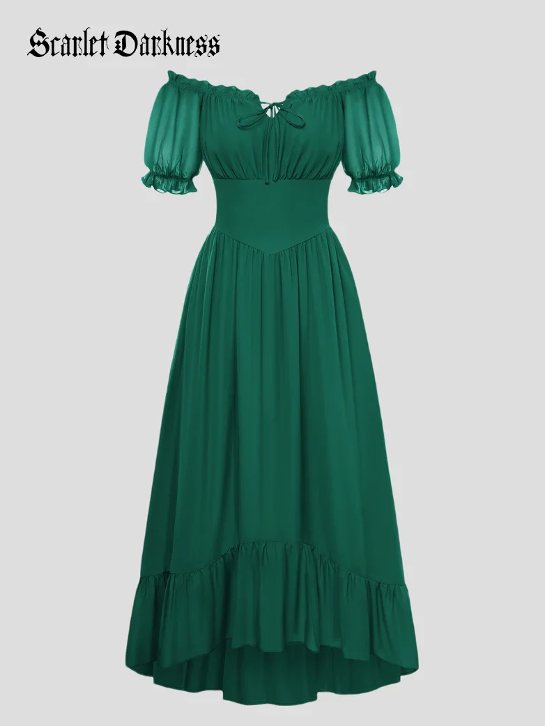 Renaissance Off Shoulder Fairy Dress with Pockets - Image 15