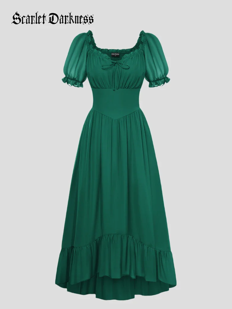 Renaissance Off Shoulder Fairy Dress with Pockets - Image 16