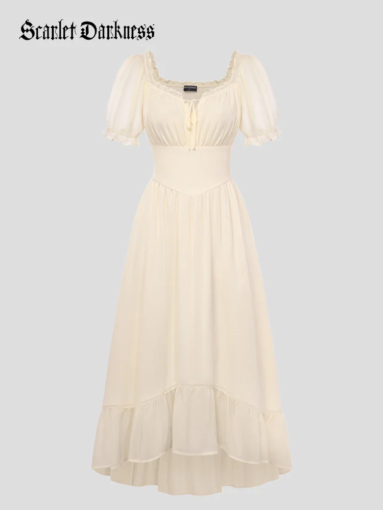 Renaissance Off Shoulder Fairy Dress with Pockets - Image 21