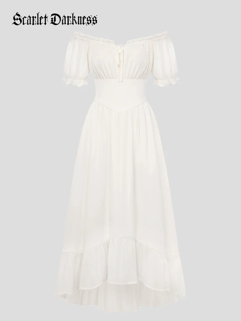 Renaissance Off Shoulder Fairy Dress with Pockets - Image 27