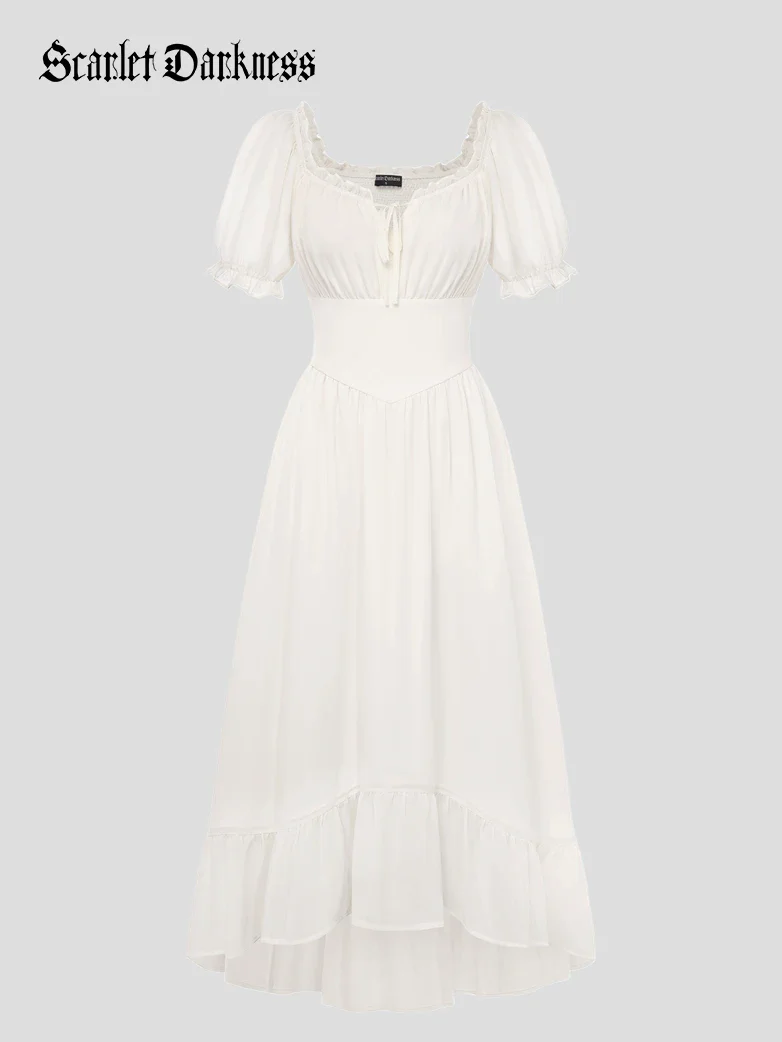 Renaissance Off Shoulder Fairy Dress with Pockets - Image 28