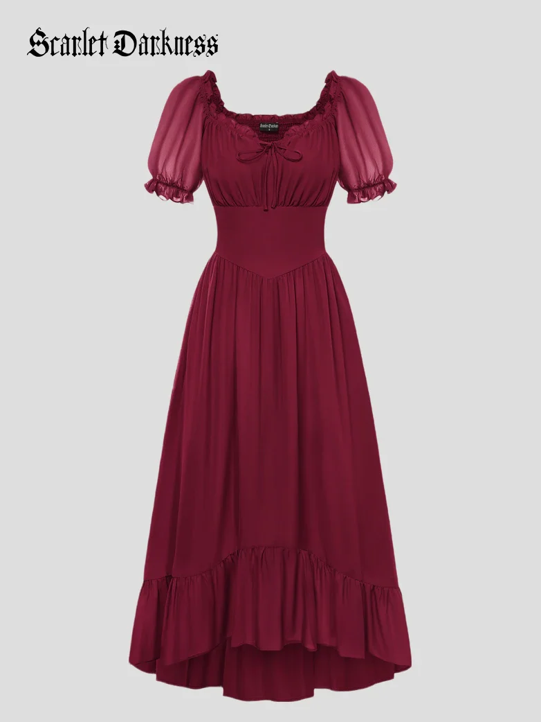 Renaissance Off Shoulder Fairy Dress with Pockets - Image 33
