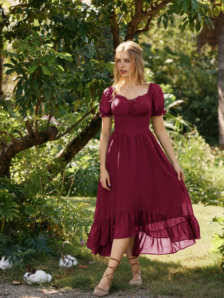 Renaissance Off Shoulder Fairy Dress with Pockets - Image 34