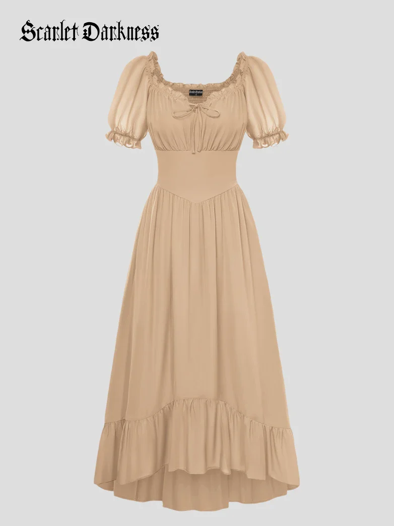 Renaissance Off Shoulder Fairy Dress with Pockets - Image 59