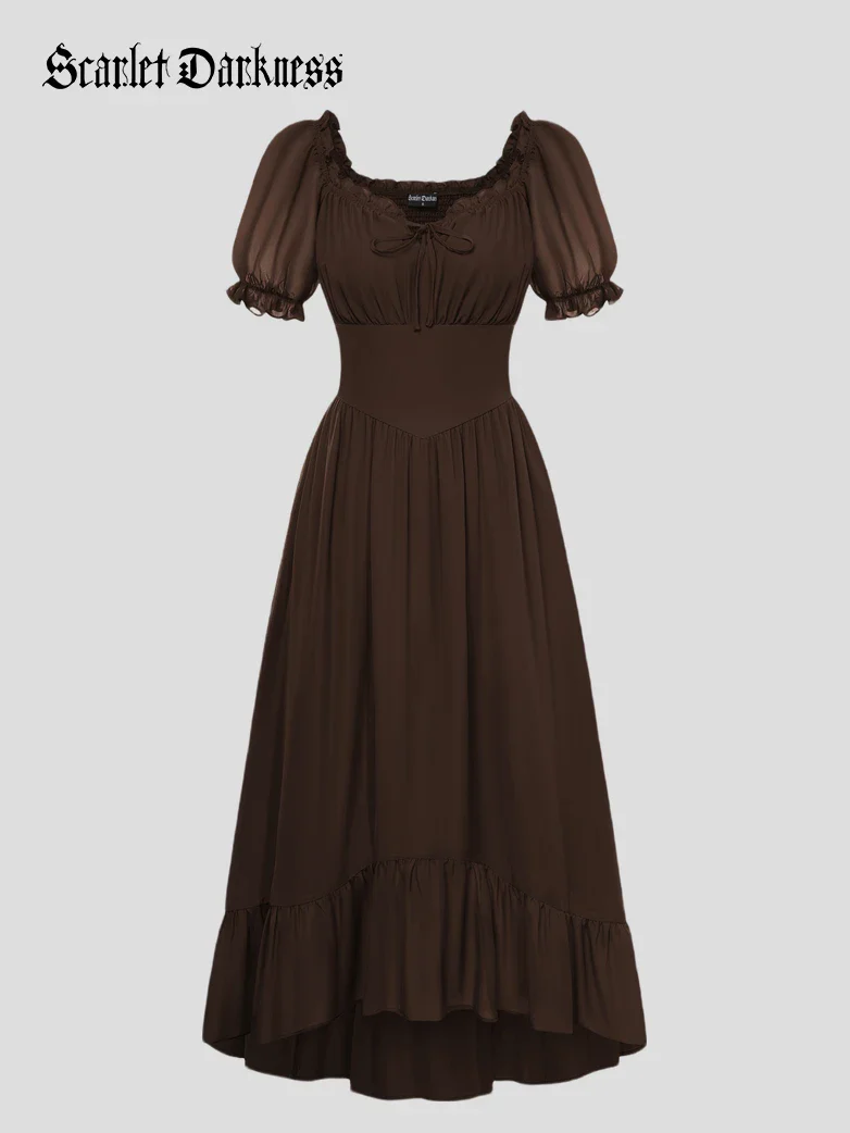 Renaissance Off Shoulder Fairy Dress with Pockets - Image 71