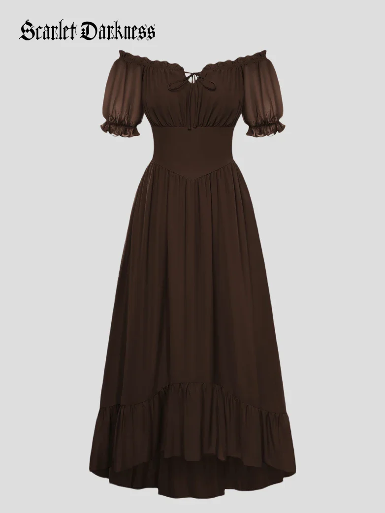 Renaissance Off Shoulder Fairy Dress with Pockets - Image 72