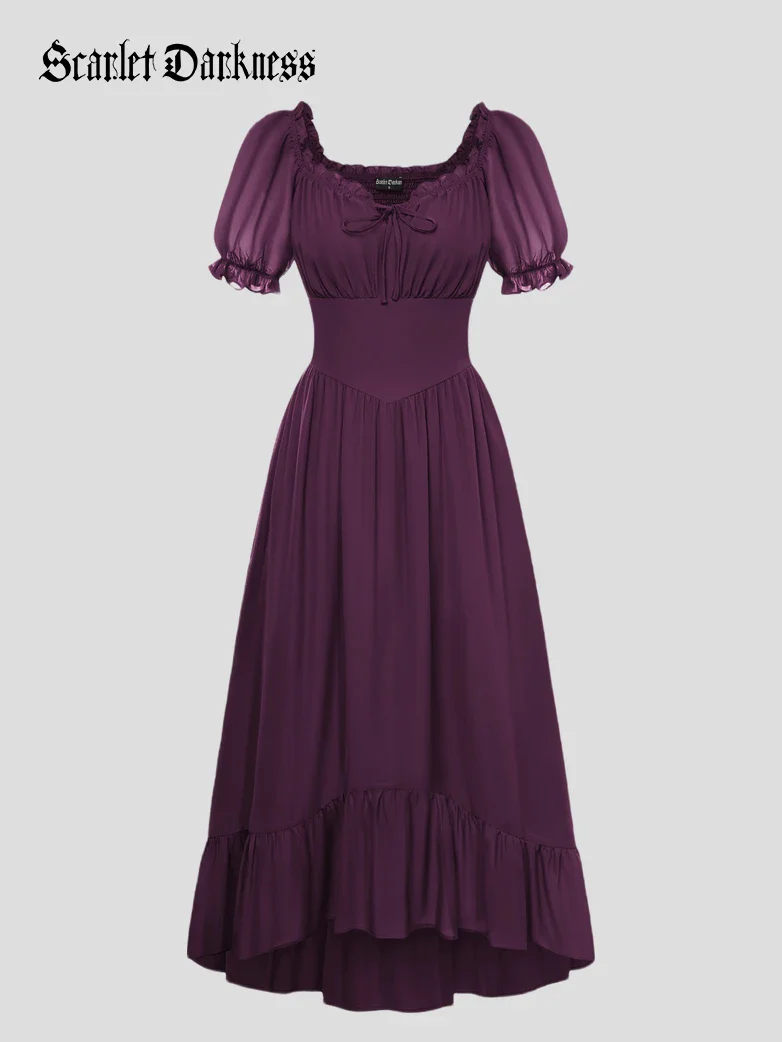Renaissance Off Shoulder Fairy Dress with Pockets - Image 49