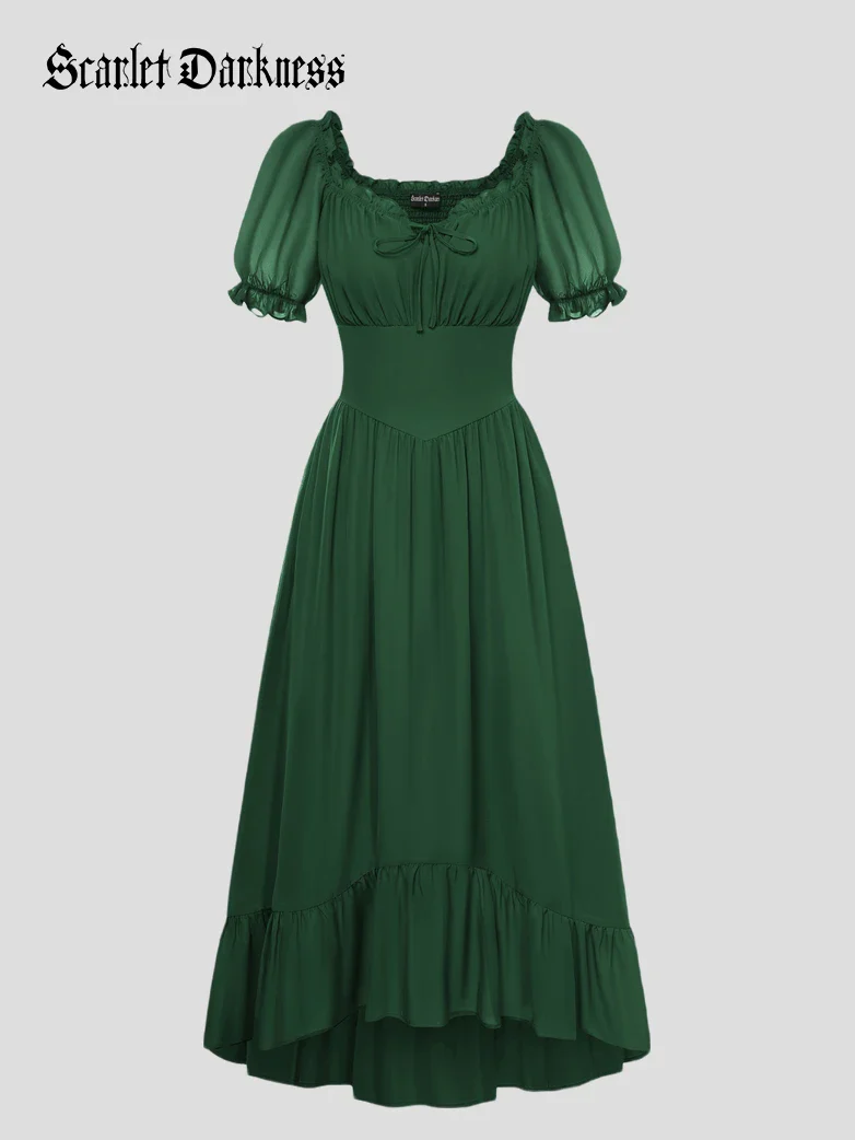 Renaissance Off Shoulder Fairy Dress with Pockets - Image 63