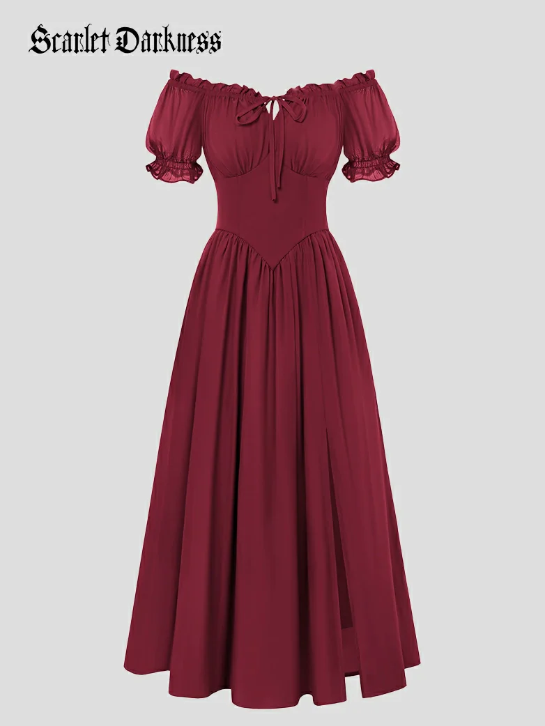 Renaissance Off Shoulder Milkmaid Pockets Dress - Image 7