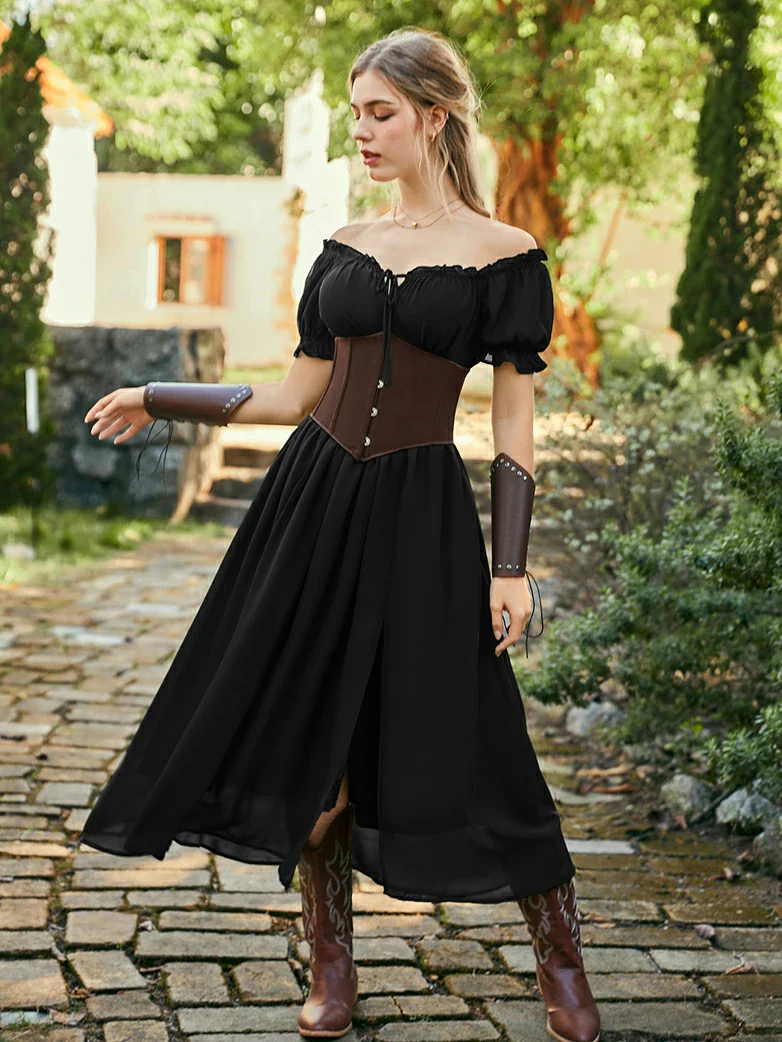 Renaissance Off Shoulder Milkmaid Pockets Dress - Image 18