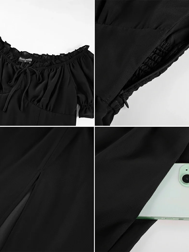 Renaissance Off Shoulder Milkmaid Pockets Dress - Image 19