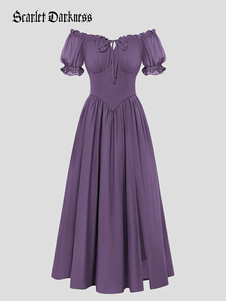Renaissance Off Shoulder Milkmaid Pockets Dress - Image 20